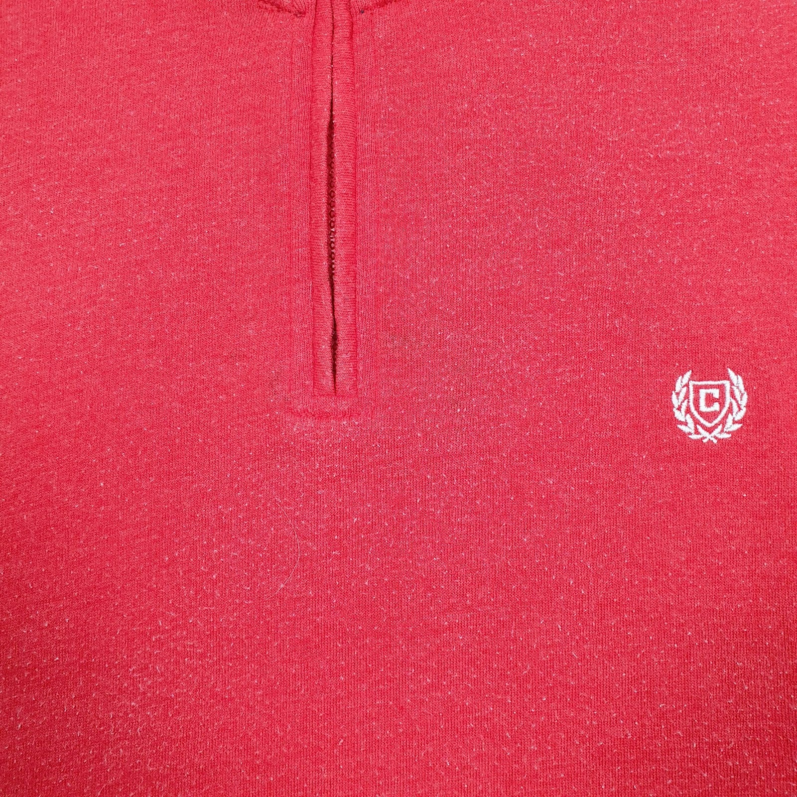 Mens Red Chaps  Quarter Zip Jumper