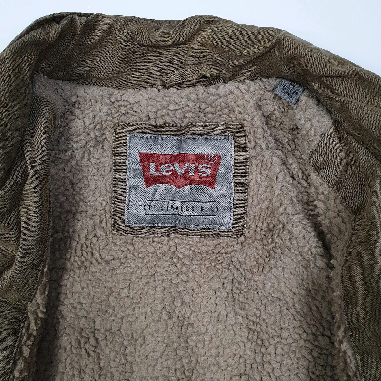 Mens Brown Levis Military Sherpa Bomber  Coat