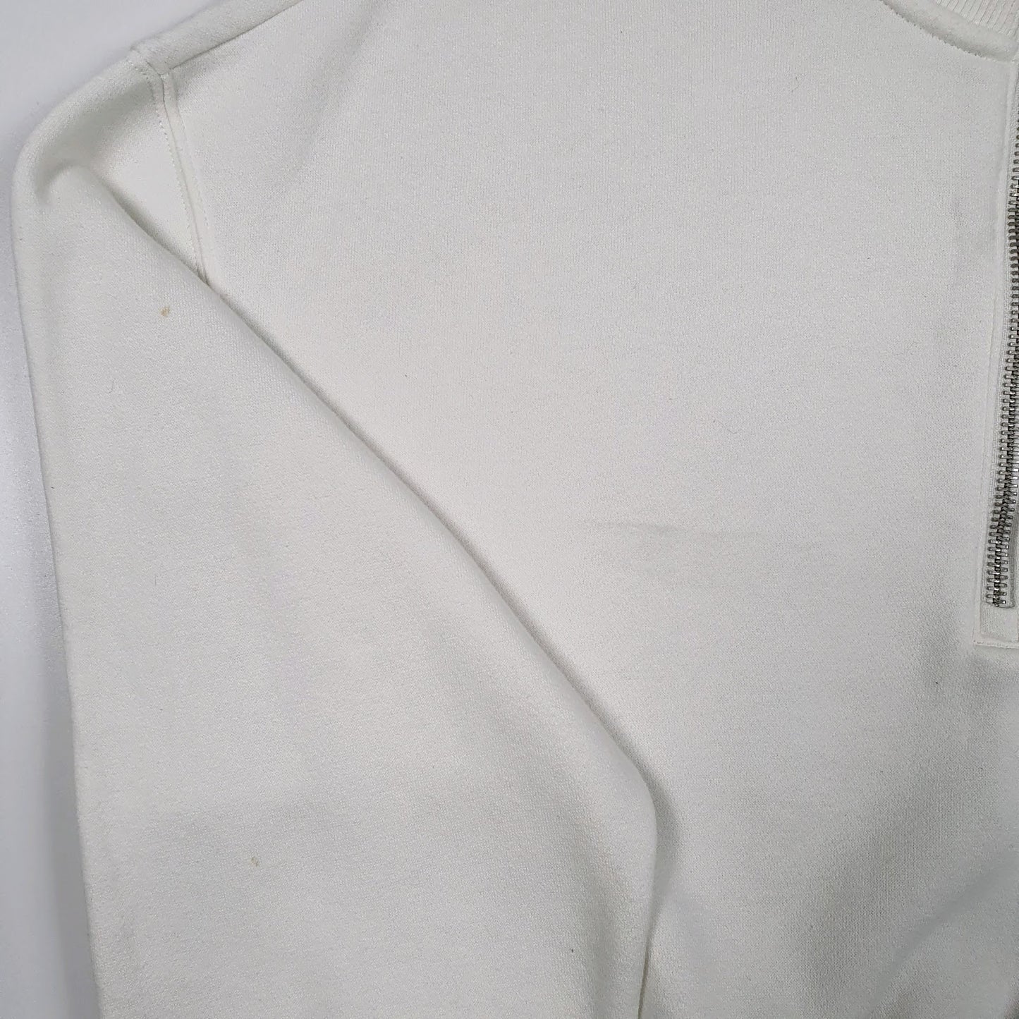 Womens White Nike Crop Top Quarter Zip Jumper