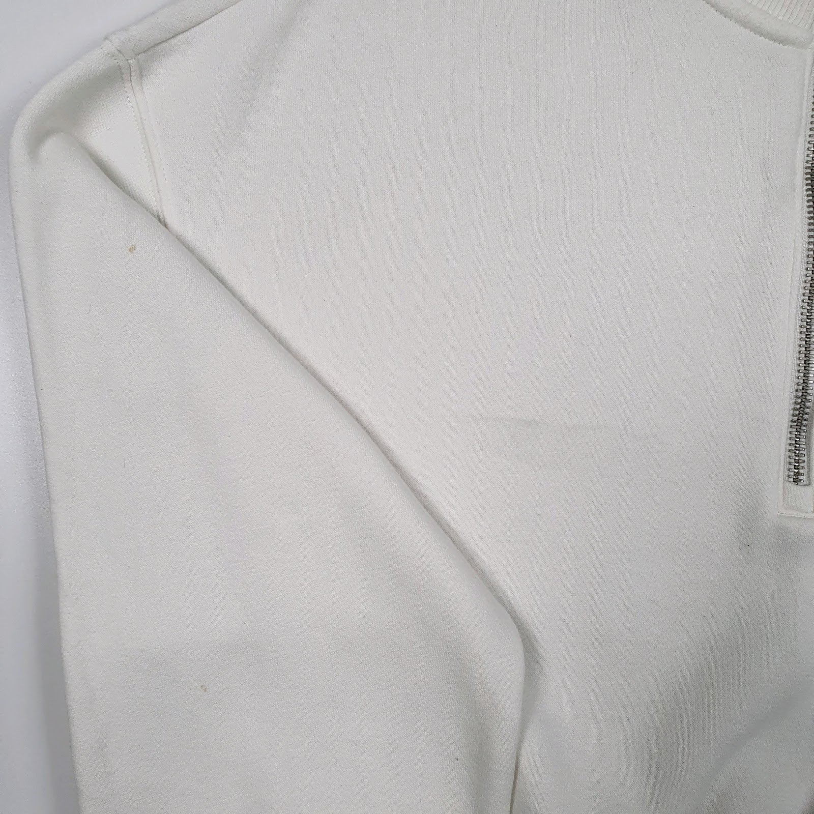 Womens White Nike Crop Top Quarter Zip Jumper