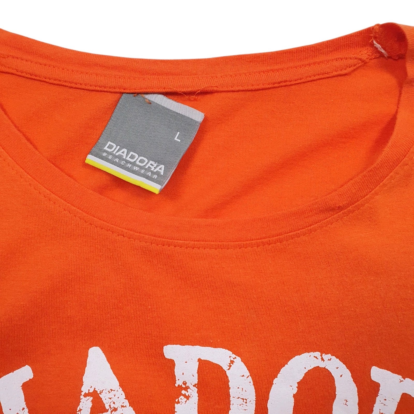 Mens Orange Diadora Vest Spellout Beach Wear  T Shirt