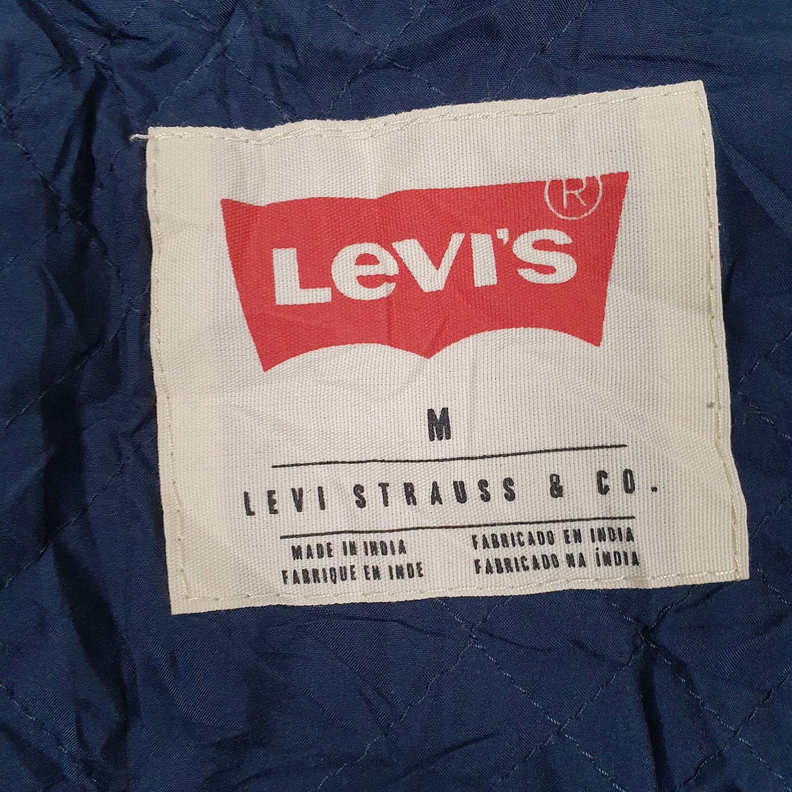 Mens Navy Levis Longlined  Coat