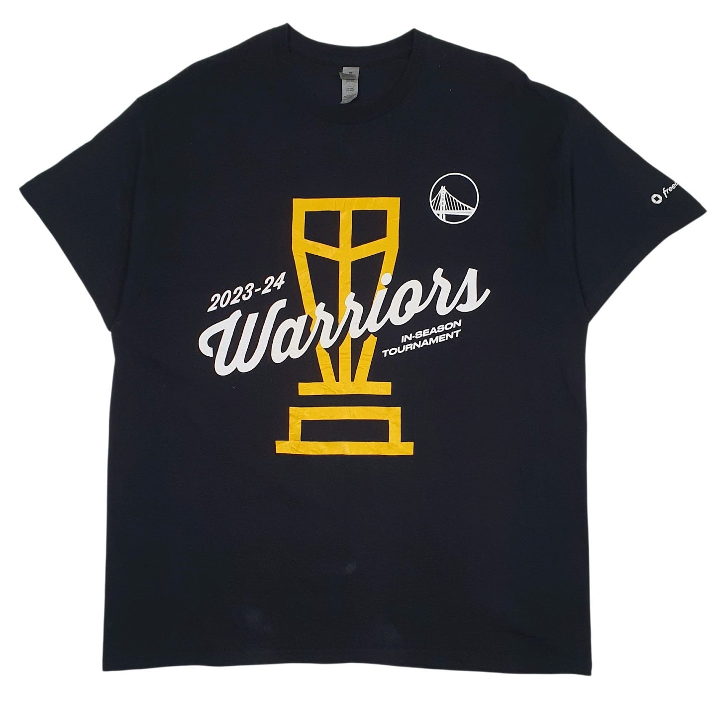 Mens Black Gildan Golden State Warriors Short Sleeve T Shirt