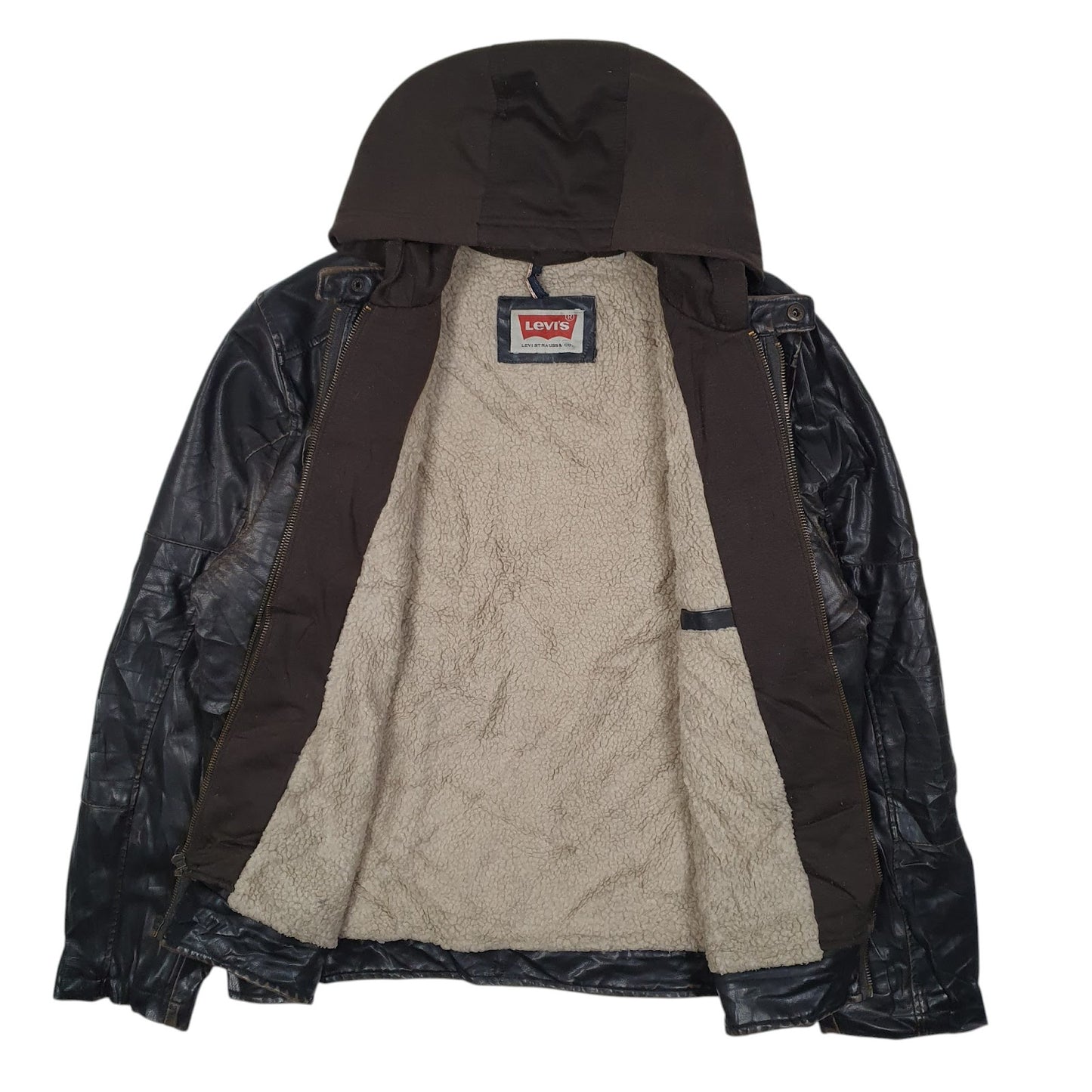Mens Brown Levis Hoodie Hoodie Coat