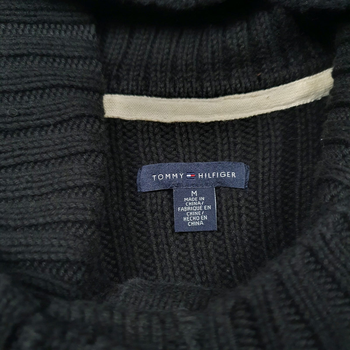 Womens Black Tommy Hilfiger Knit Turtle Neck Jumper