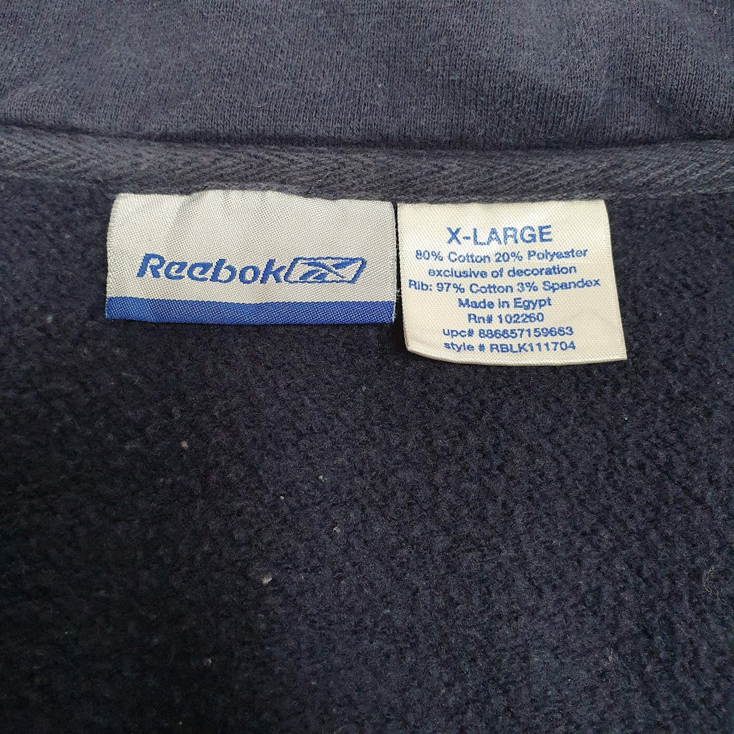 Mens Navy Reebok  Quarter Zip Jumper