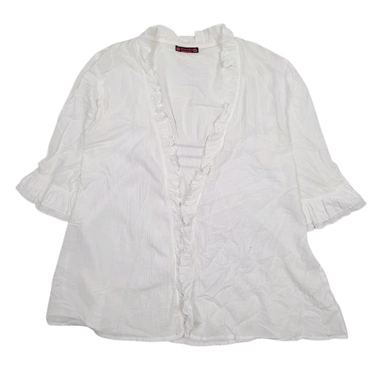 Womens White Jijarin Beach Throw Long Sleeve Shirt