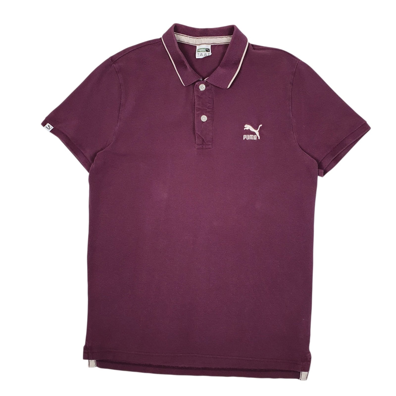Mens Burgundy Puma  Short Sleeve Polo Shirt