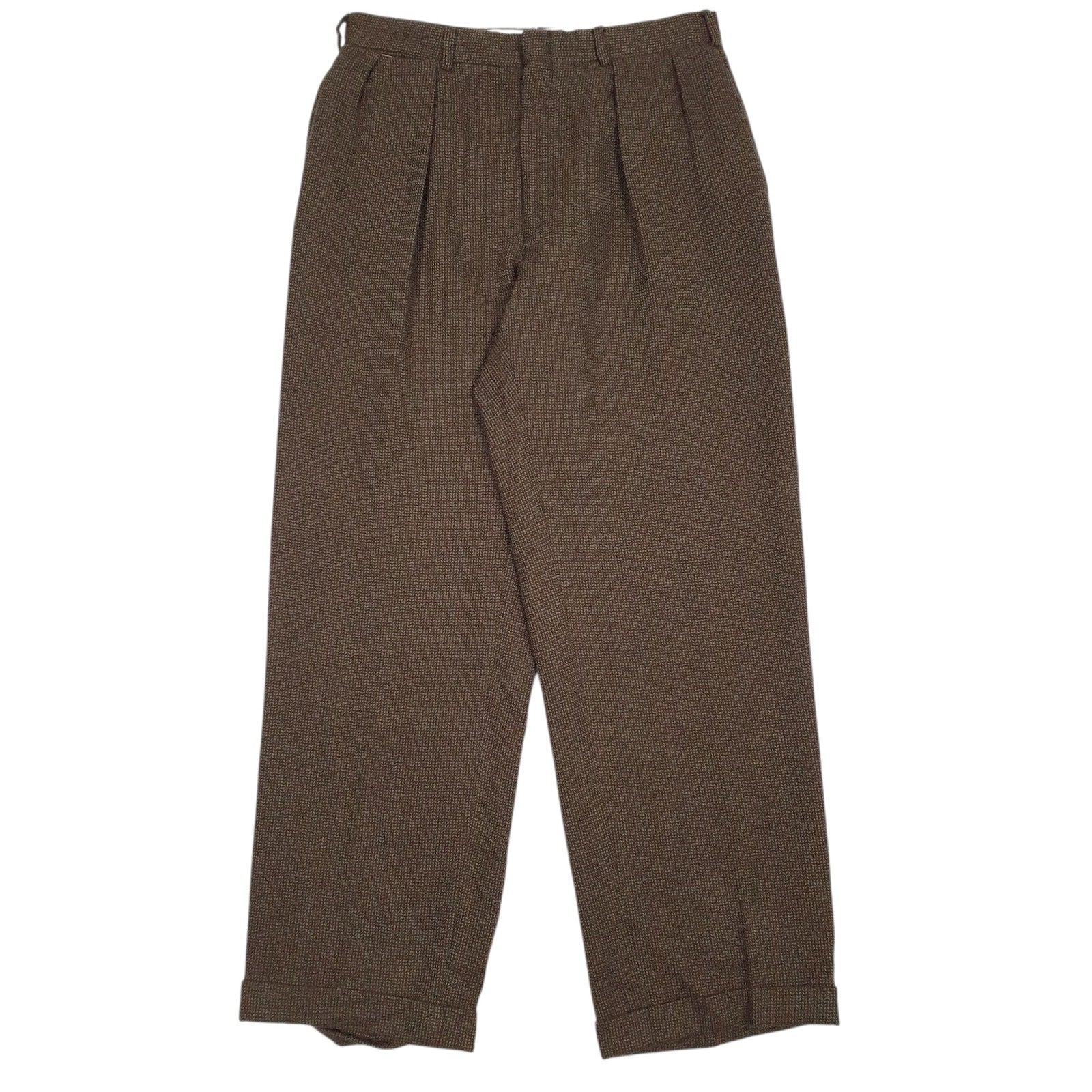 Mens Green Polo Ralph Lauren Pleated Formal Trousers