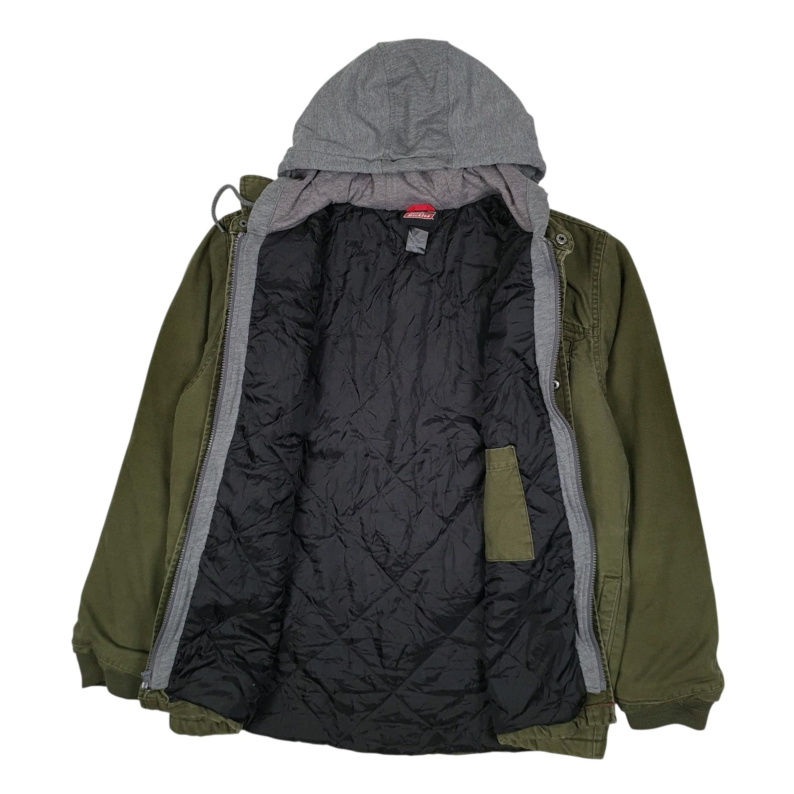 Mens Green Dickies Chore Bomber Hoodie  Coat