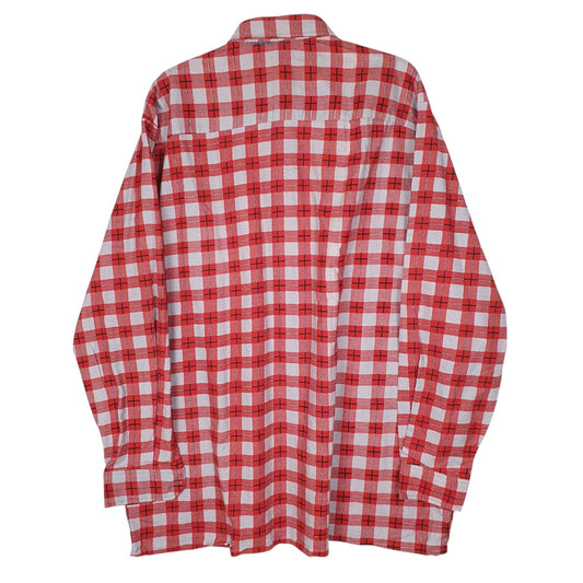 Mens Red Unbranded Western Plaid Vintage 90s  Shirt