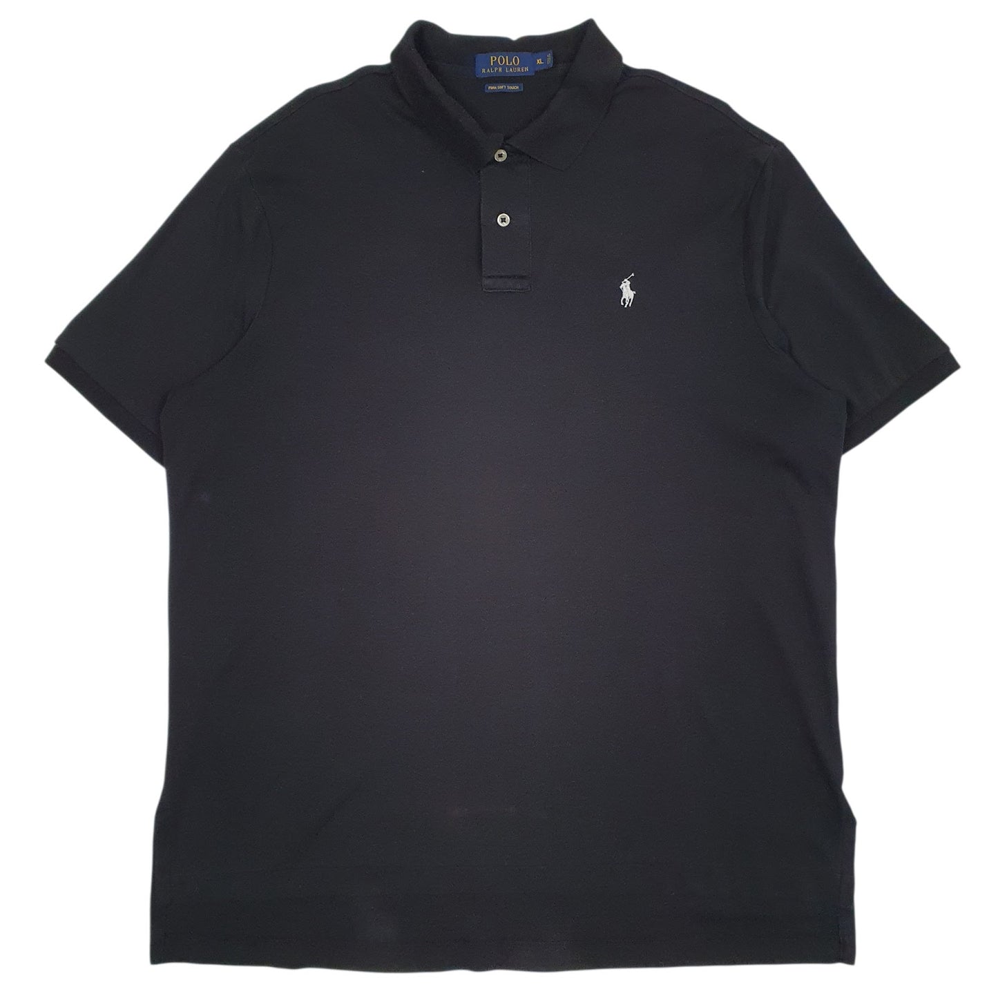 Mens Black Polo Ralph Lauren Pima Soft Touch Short Sleeve Polo Shirt