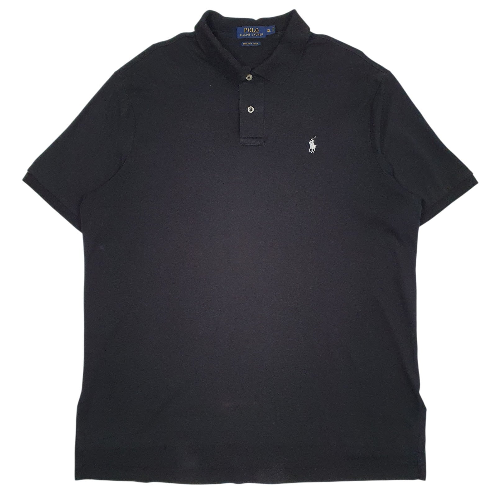 Mens Black Polo Ralph Lauren Pima Soft Touch Short Sleeve Polo Shirt