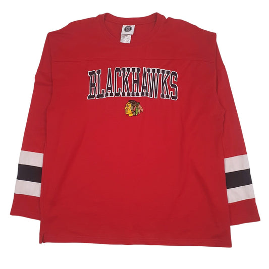 Mens Red NHL Chicago Blackhawks Long Sleeve T Shirt