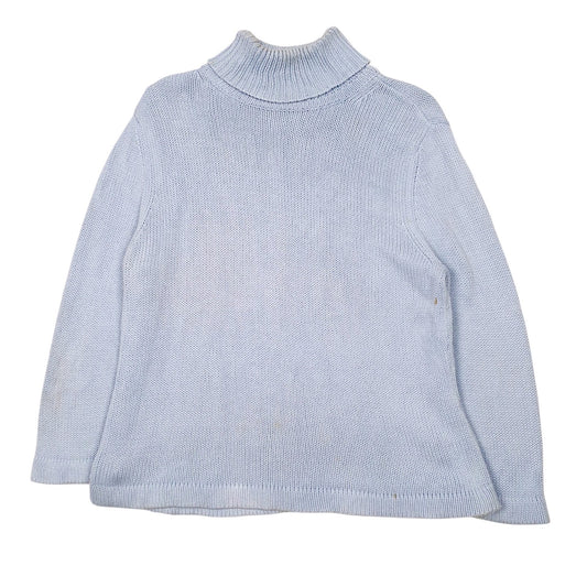 Womens Blue Tommy Hilfiger Knit Turtle Neck Jumper