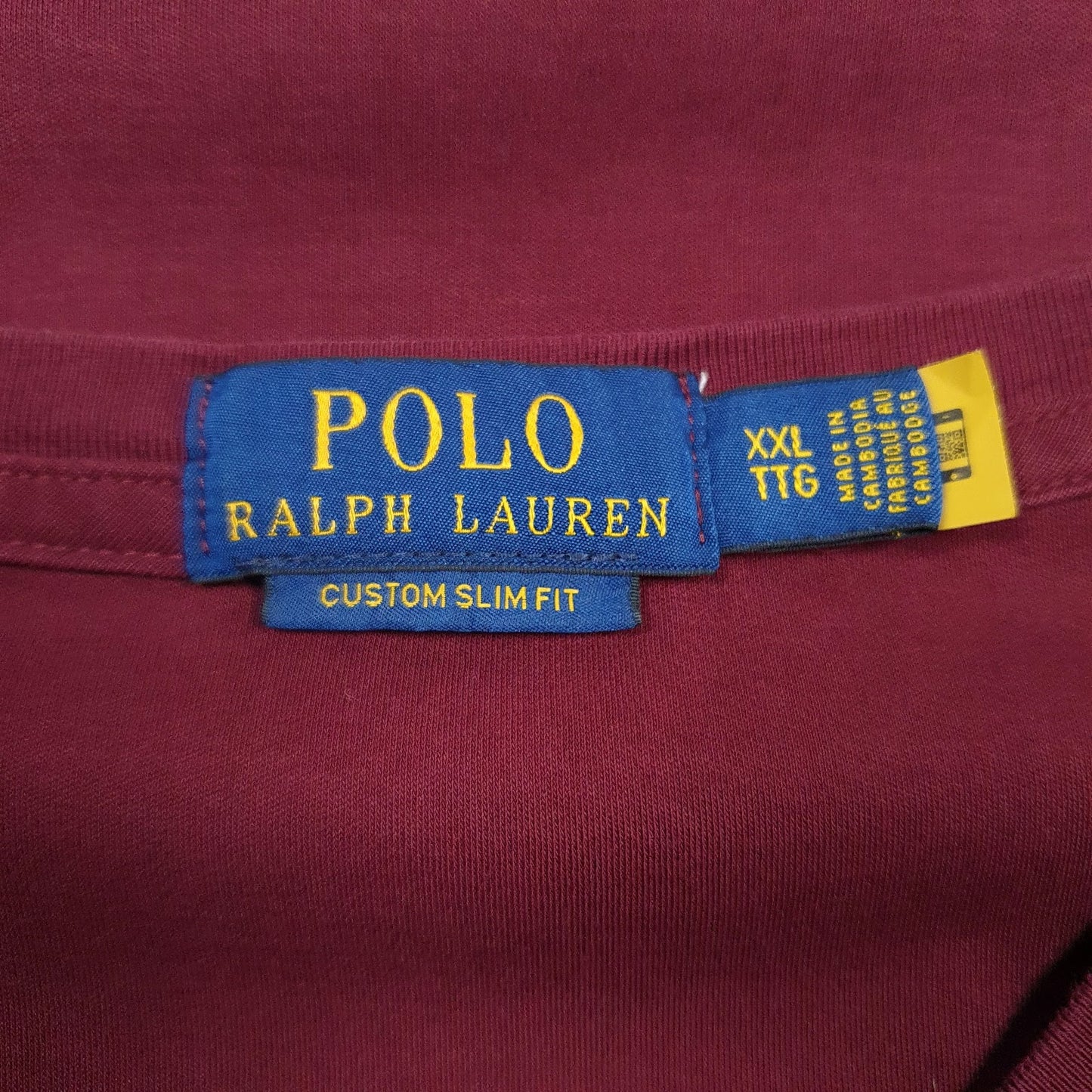 Mens Burgundy Polo Ralph Lauren   T Shirt