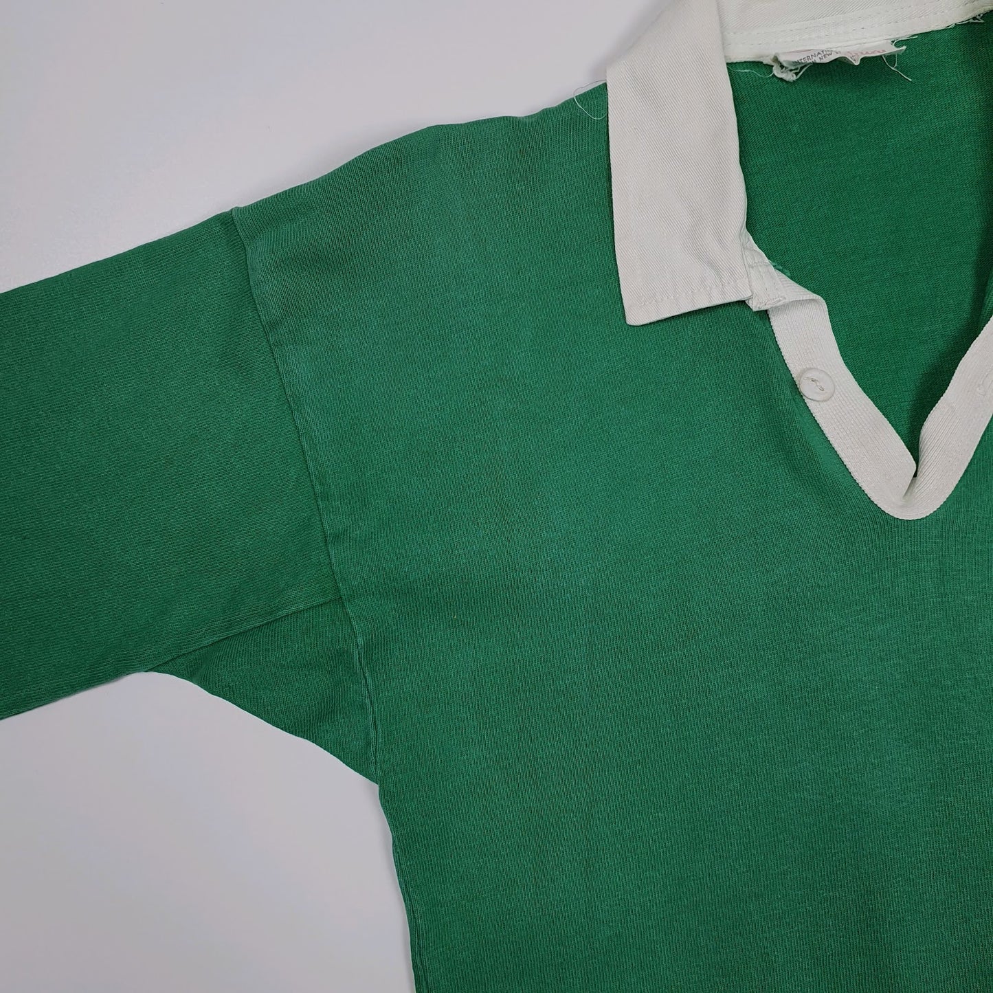 Mens Green Canterbury Rugby Vintage 1970s Made In NZ  Polo Shirt