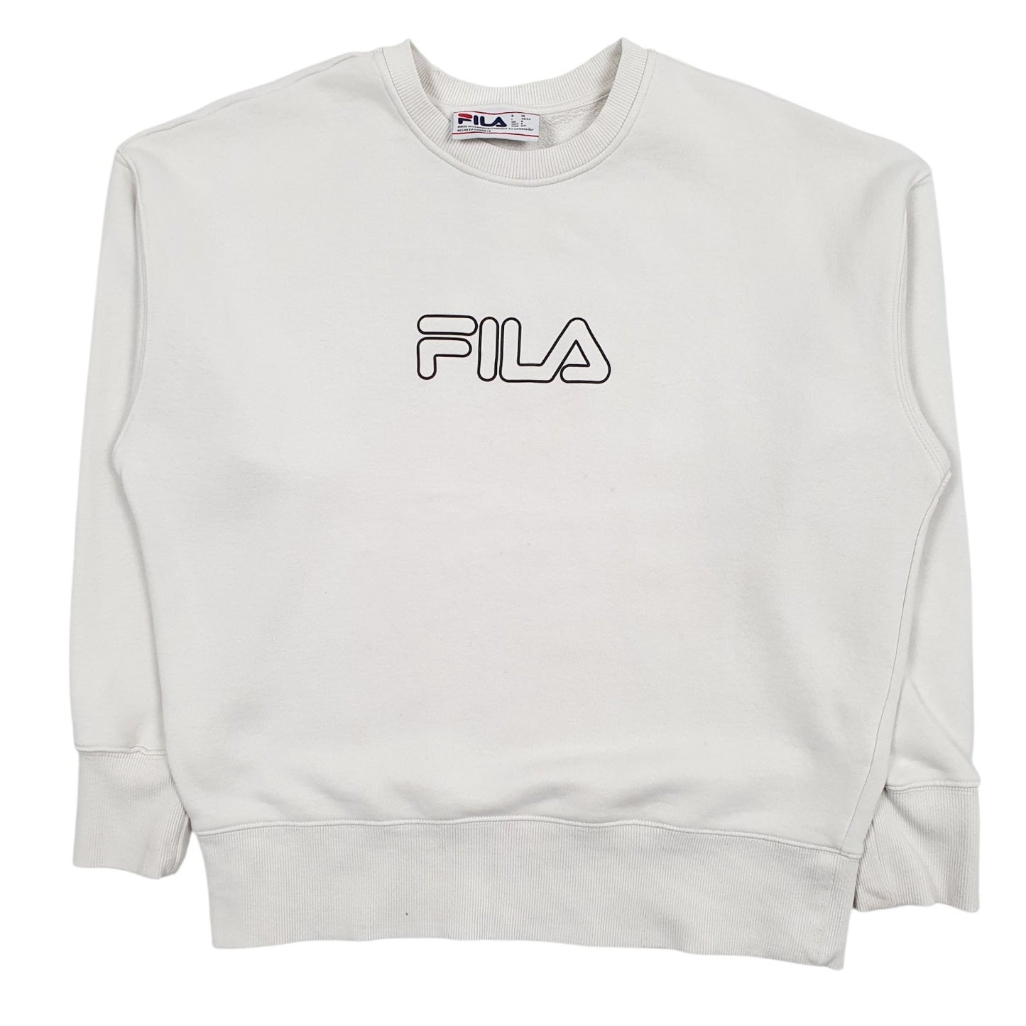 Womens White Fila  Crewneck Jumper