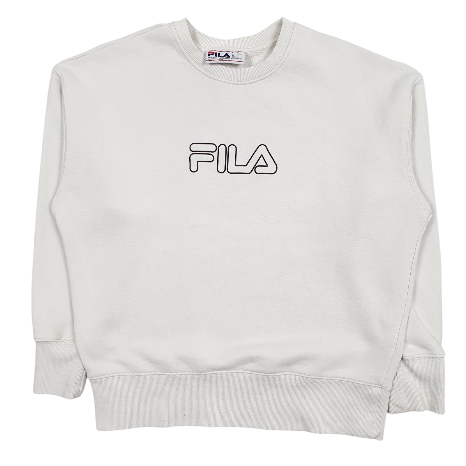 Womens White Fila  Crewneck Jumper