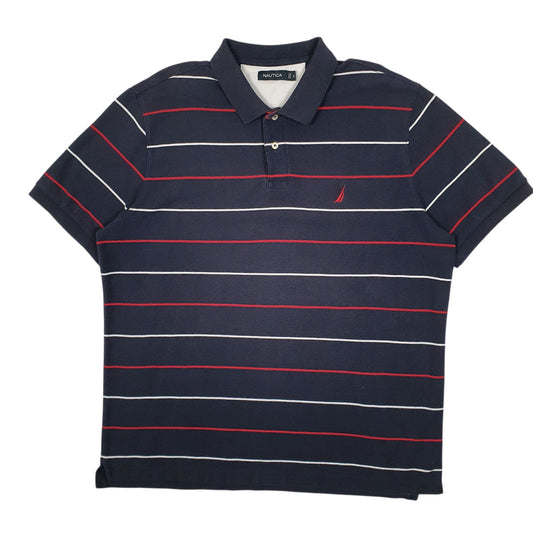 Mens Navy Nautica  Short Sleeve Polo Shirt