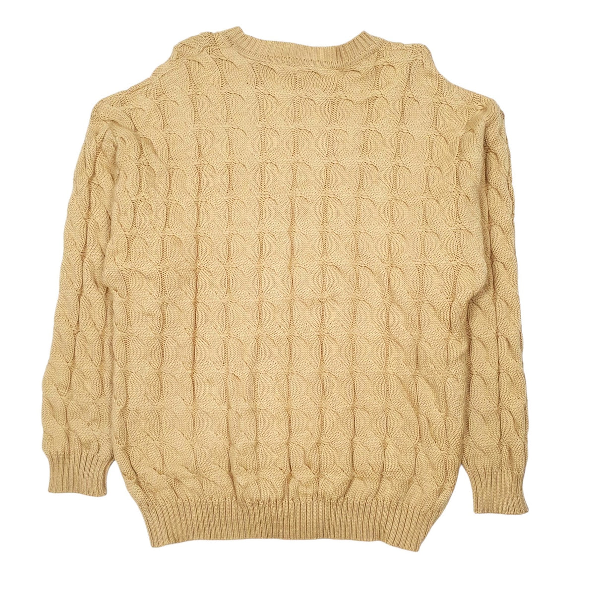 Mens Yellow Giorgio Arioli Cable Knit Crewneck Jumper