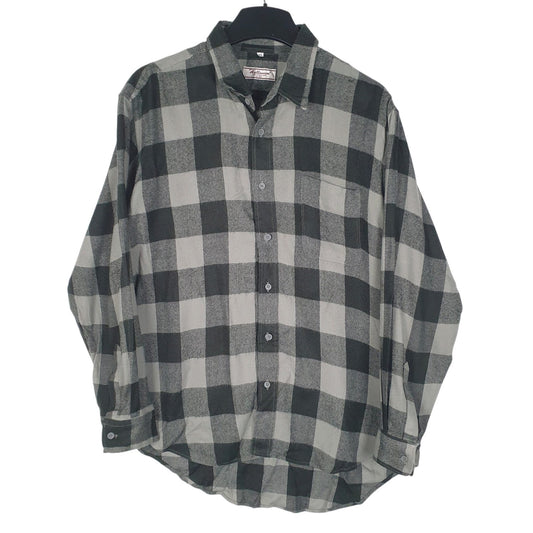 Mens Grey Halloween Flannel Long Sleeve Shirt