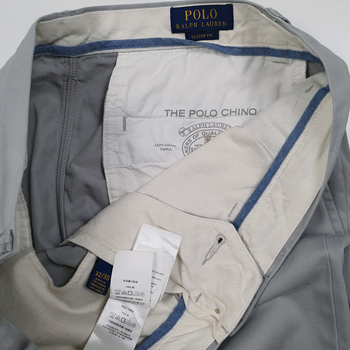 Mens Grey Polo Ralph Lauren Classic Fit  Trousers