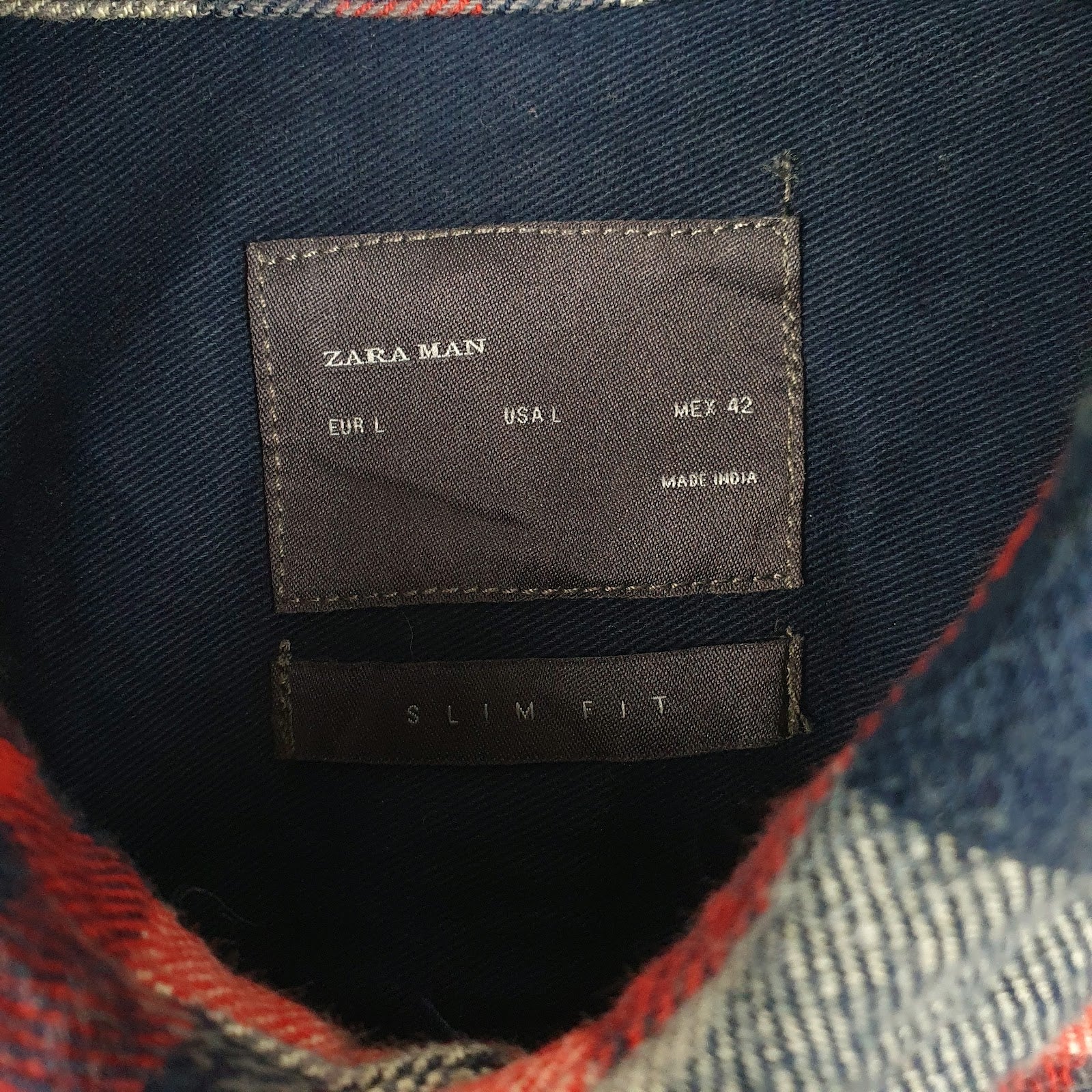 Mens Blue Zara Distressed Flannel  Shirt