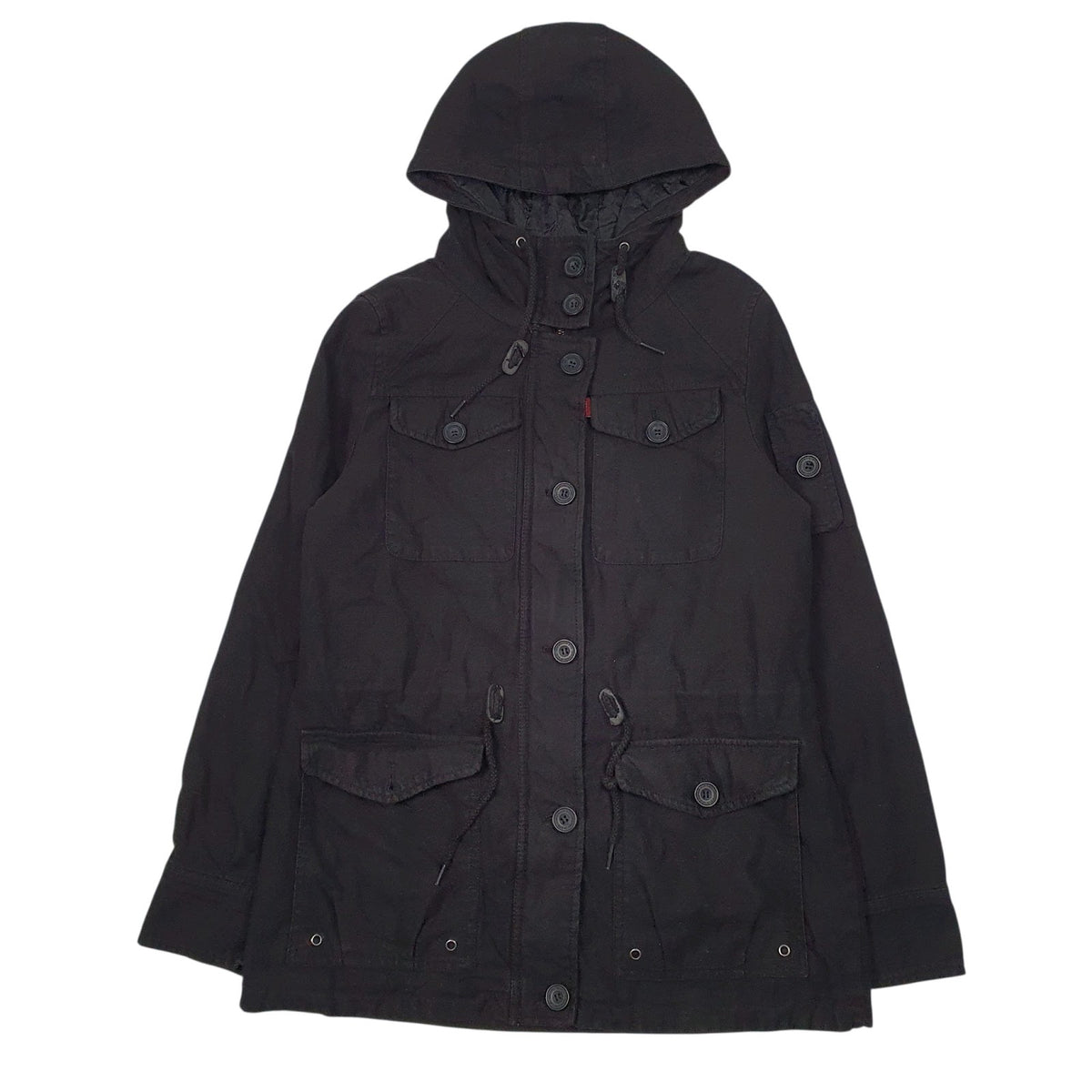 Womens Black Levis Windbreaker  Coat
