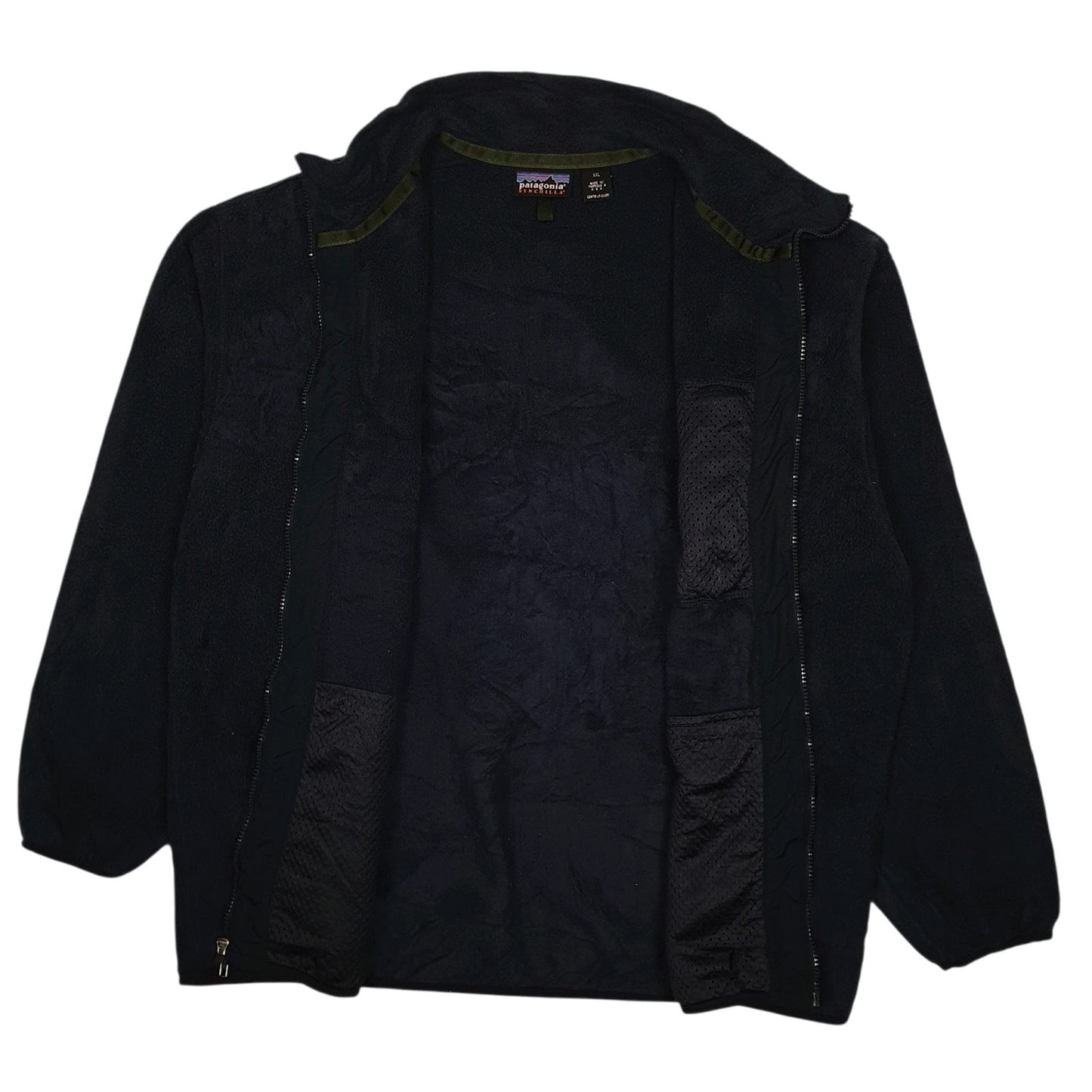 Mens Navy Patagonia Synchilla Vintage 90s Made In USA Full Zip Jumper