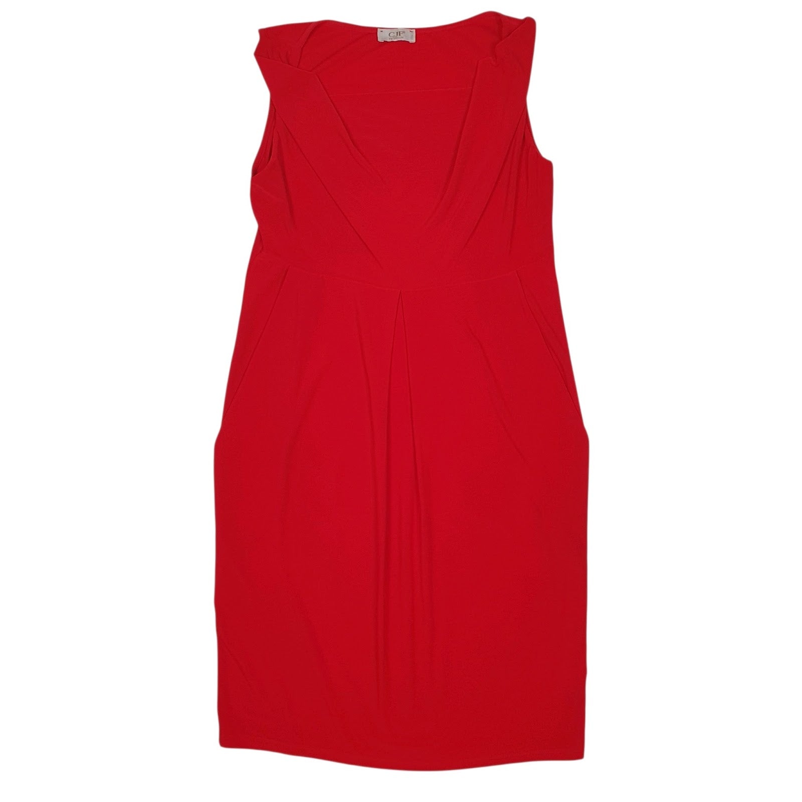 Womens Red CJF Fashion Evening Sleeveless Dress