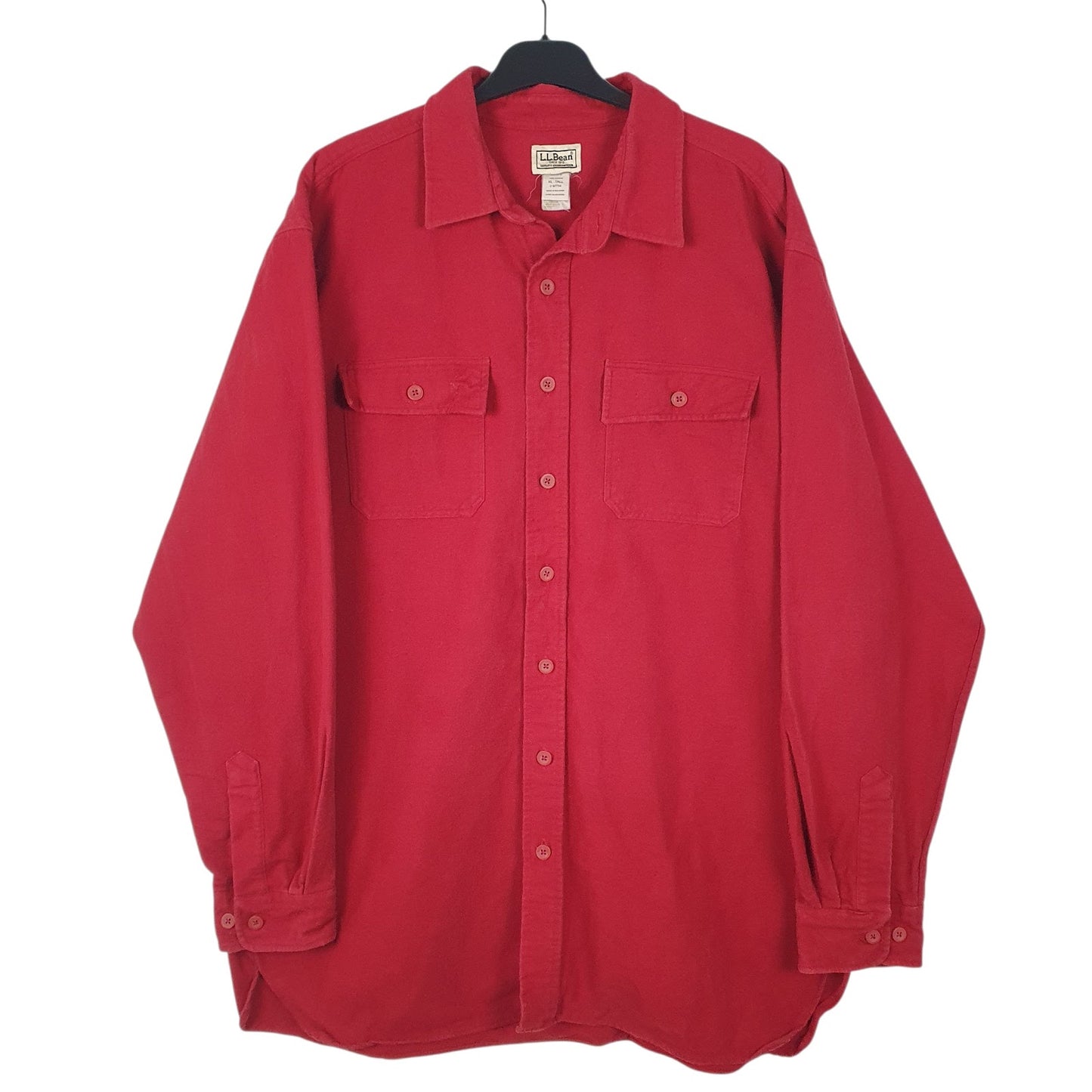Mens Red L.L.Bean Chamois Long Sleeve Shirt