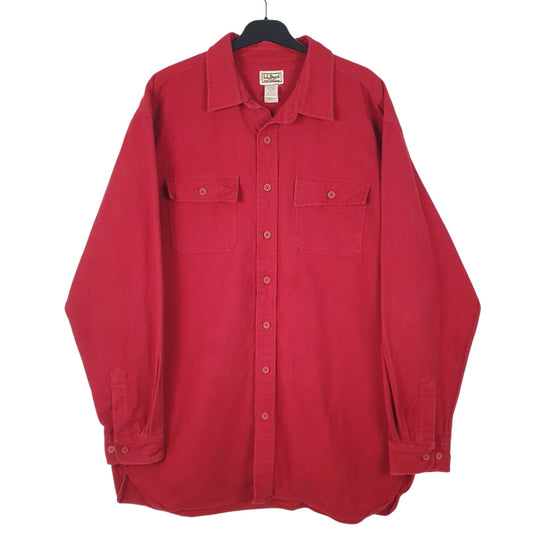 Mens Red L.L.Bean Chamois Long Sleeve Shirt