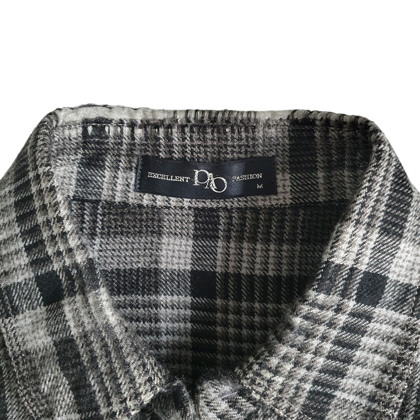 Mens Grey PAO Plaid Flannel  Shirt