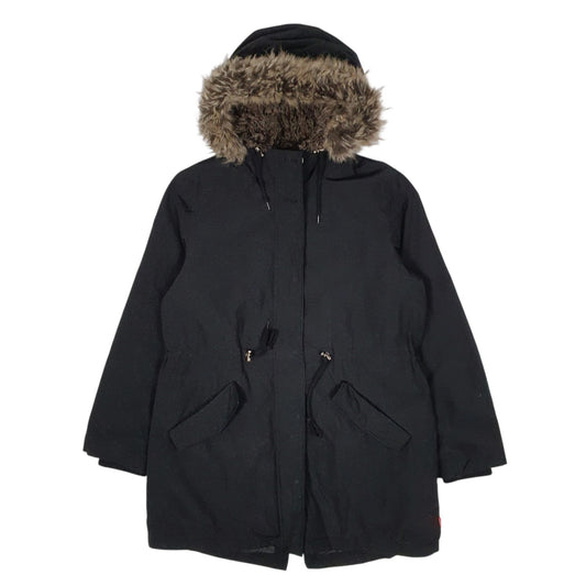 Mens Black Levis Fur Lined Fishtail  Coat