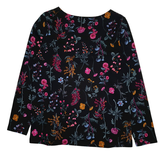 Womens Black Joules Floral  T Shirt
