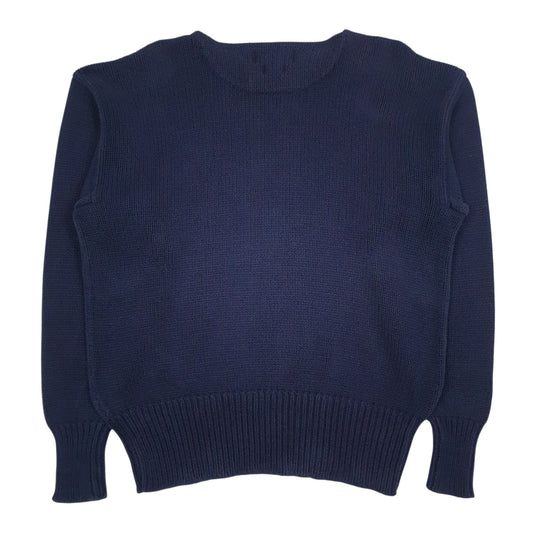 Mens Navy Polo Ralph Lauren Heavy Knitwear Crewneck Jumper