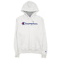 Womens White Champion Spellout Hoodie Jumper