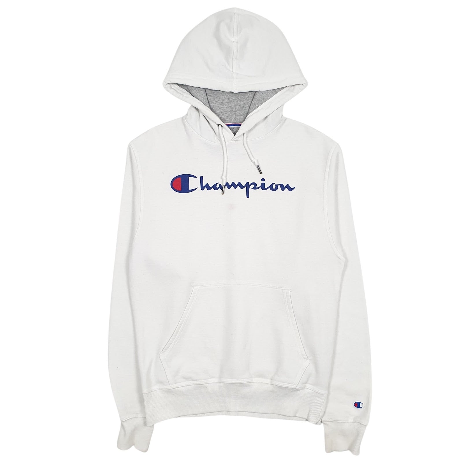Womens White Champion Spellout Hoodie Jumper