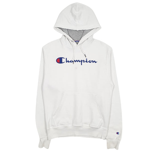 Womens White Champion Spellout Hoodie Jumper
