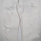 Mens White Levis Tapered Distressed  Jeans