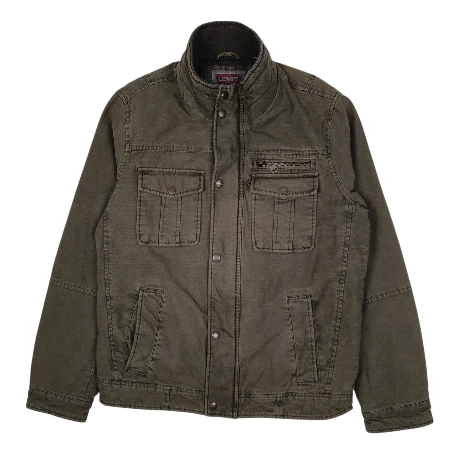 Mens Grey Levis Bomber Military  Coat