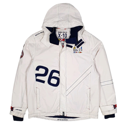 Mens White Quba Sails Sailing Nautical  Coat