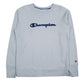Mens Blue Champion Spellout Crewneck Jumper