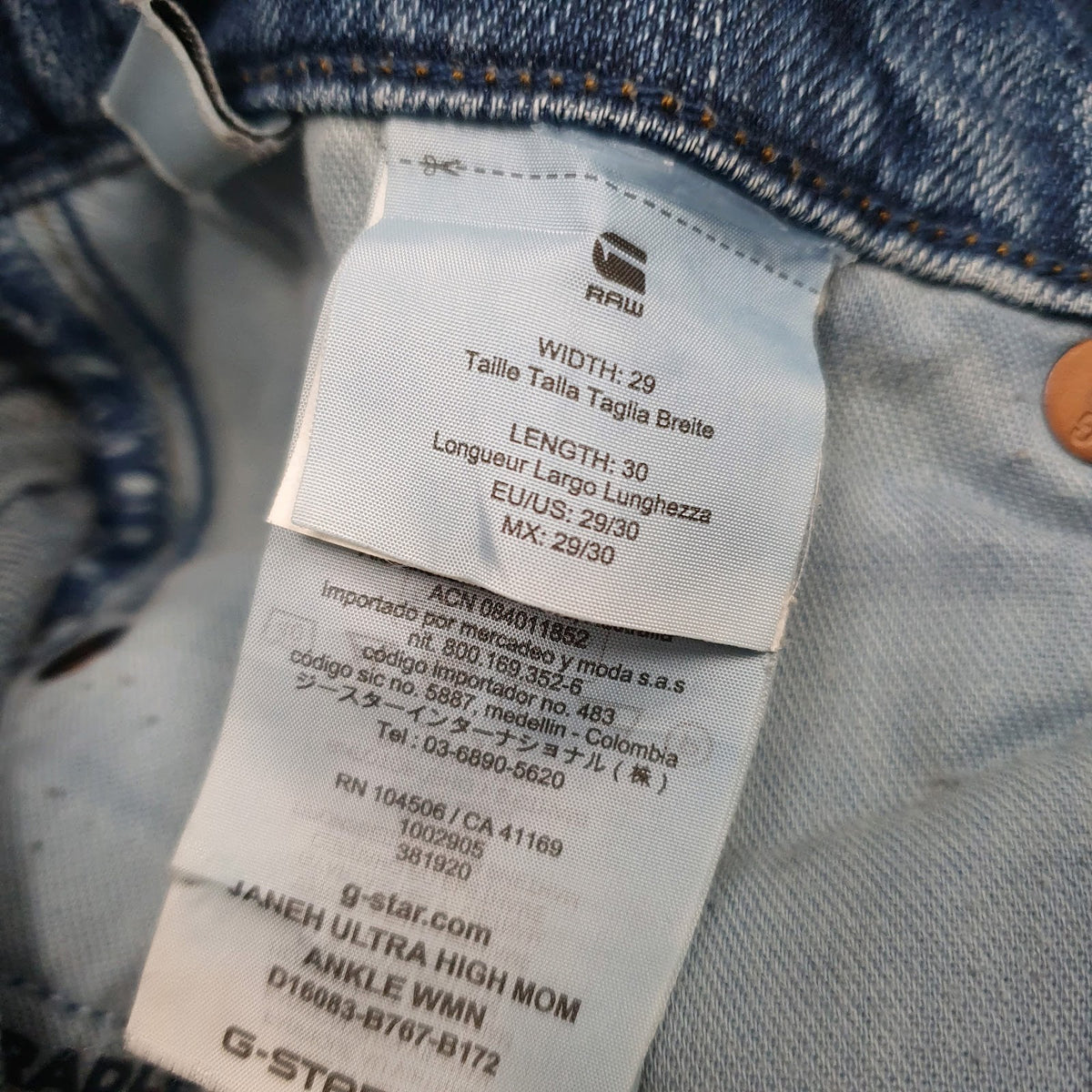 Womens Blue G-Star Distressed  Jeans