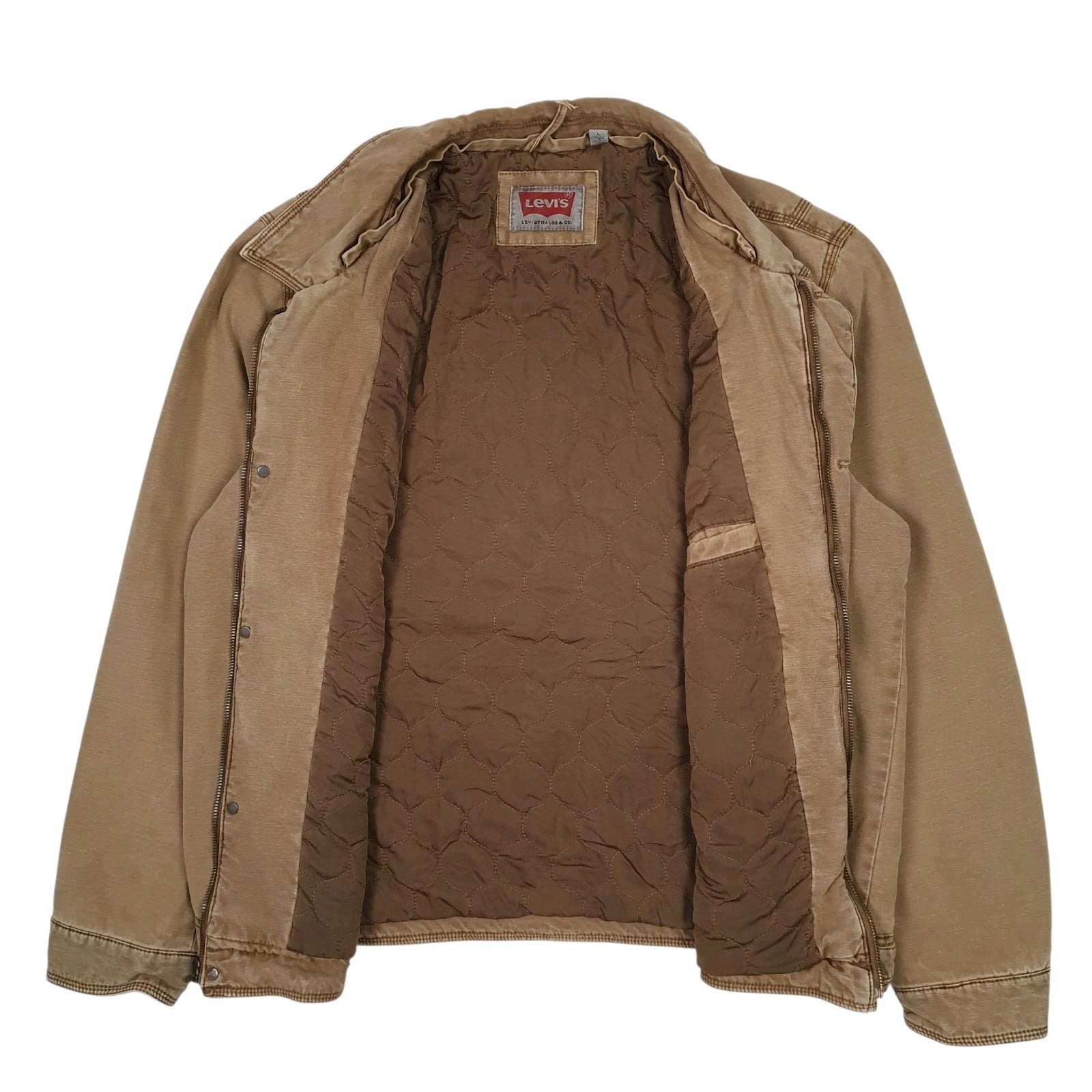 Mens Brown Levis Type 3 Trucker Workwear Canvas  Coat