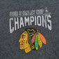 Mens Grey Retro Brand 2015 Stanley Cup Chicago Blackhawks  T Shirt