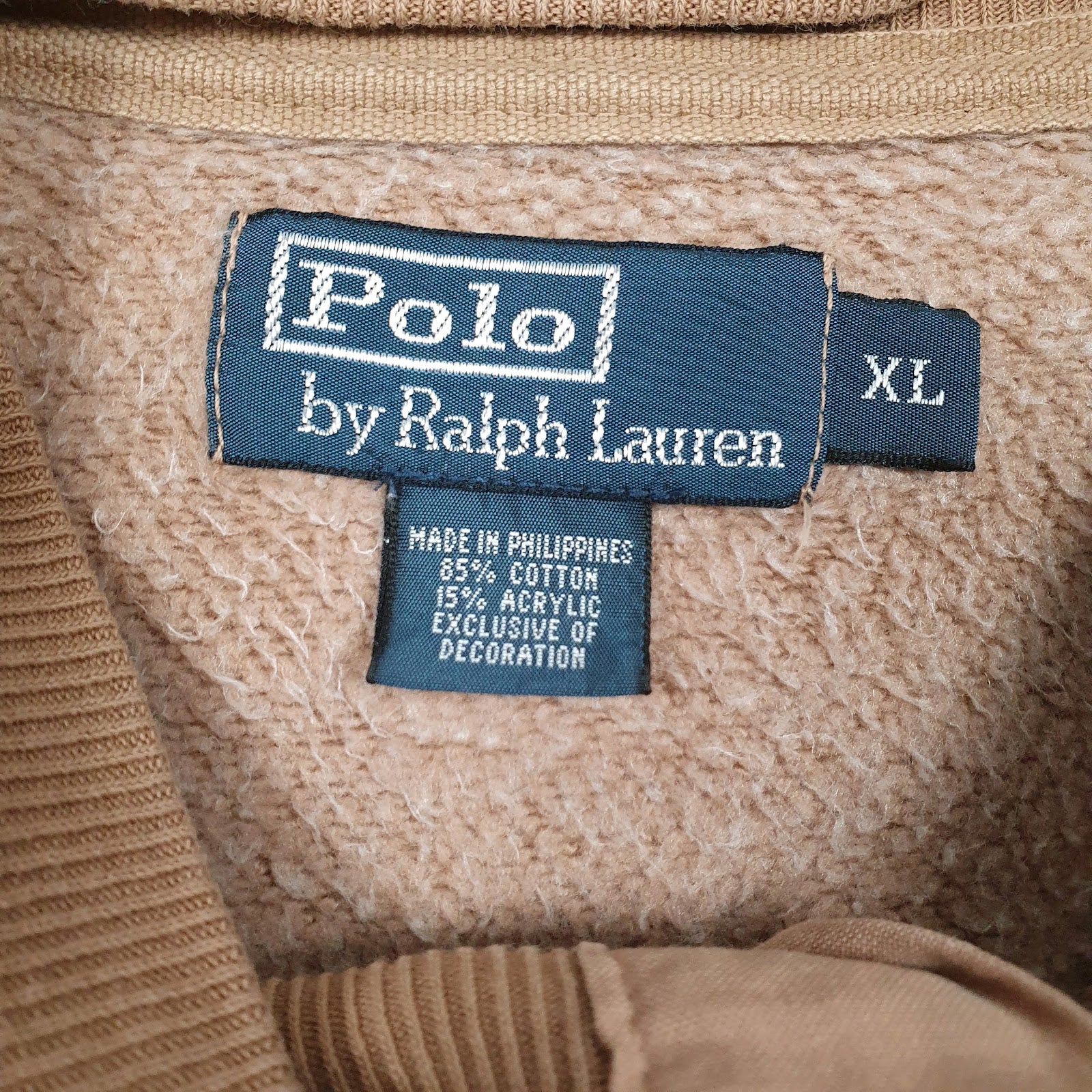 Mens Brown Polo Ralph Lauren Henley Quarter Zip Jumper