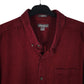 Mens Red Eddie Bauer Thick Flannel Herringbone  Shirt