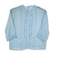 Womens Blue Unbranded Blouse Sheer Long Sleeve Shirt
